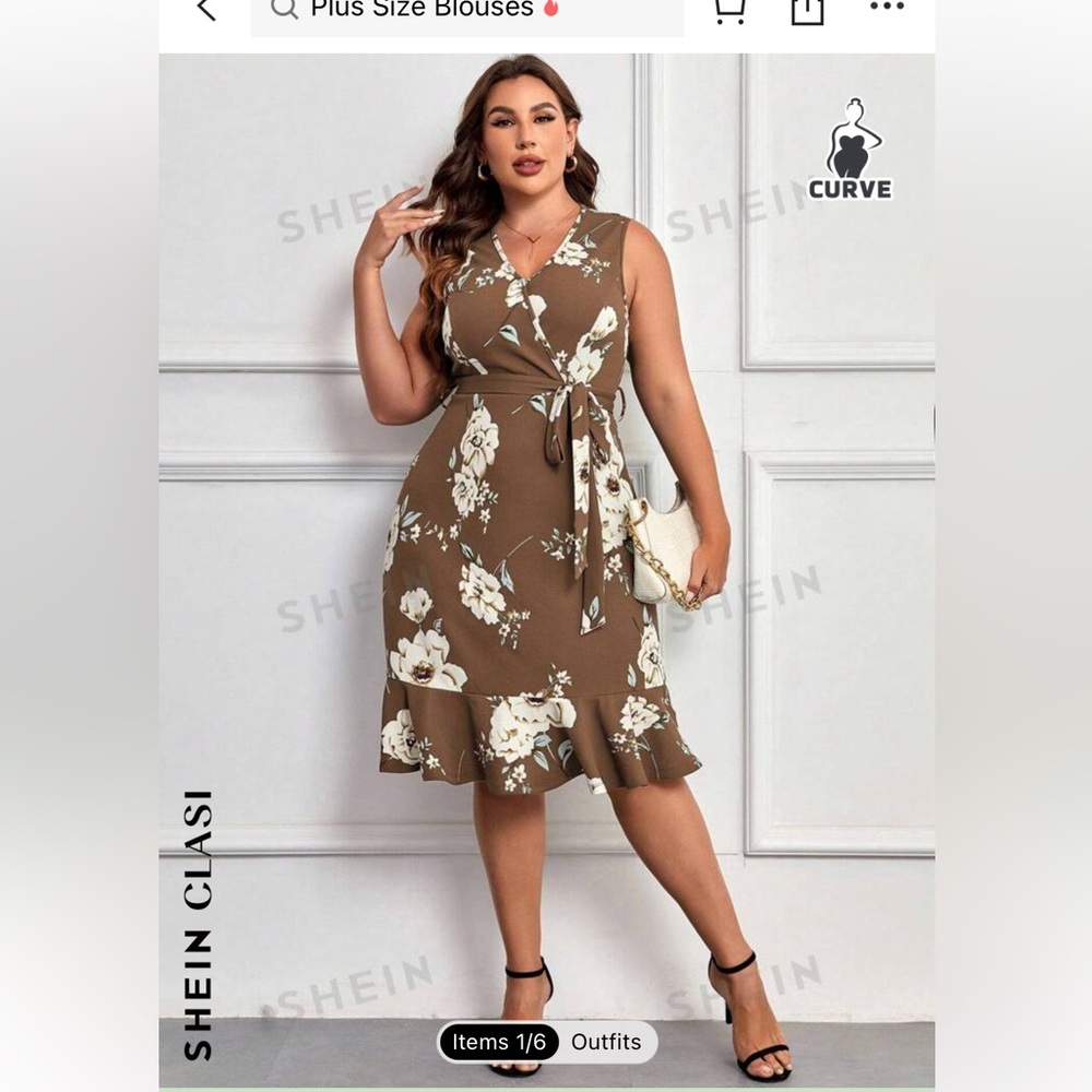 Brown floral summer dress